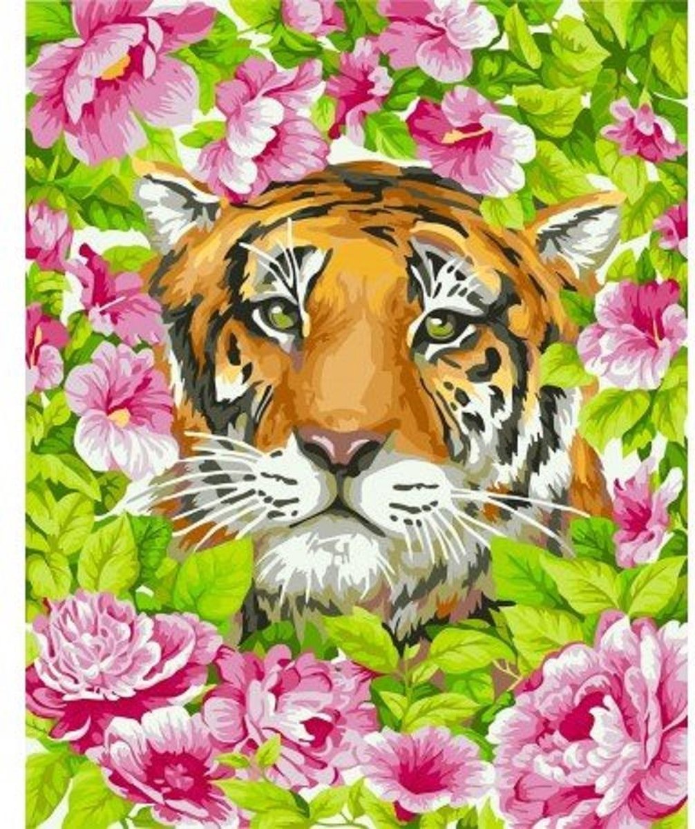 Wizardi Paint by Numbers | Romantic Tiger - H099